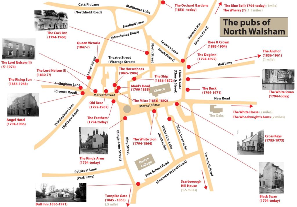 North Walsham Pub Map