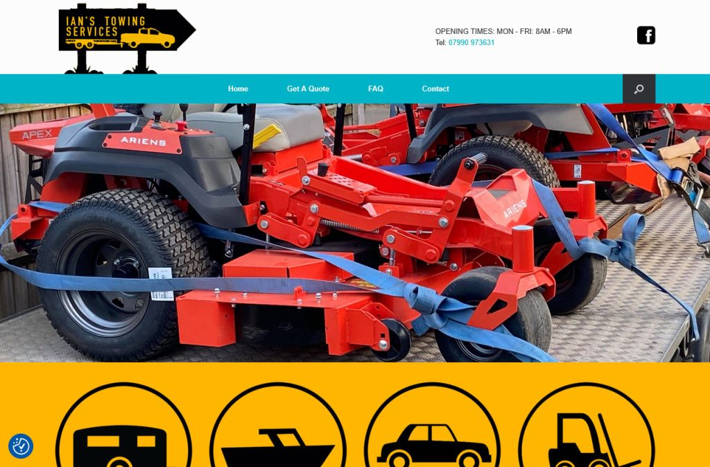 Ians Towing Service website